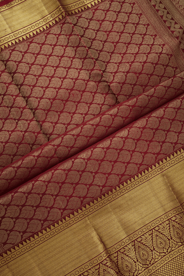 Brocade Zari Design Forest Green Kanchipuram Silk Saree