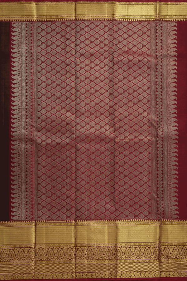 Brocade Zari Design Forest Green Kanchipuram Silk Saree