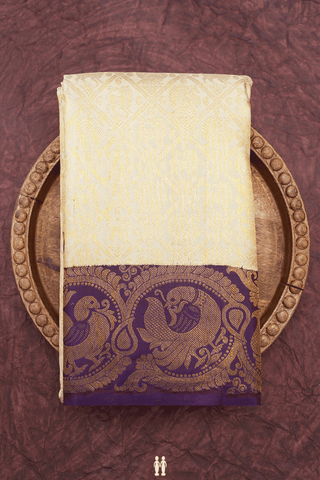 Brocade Zari Design Off White Kanchipuram Silk Saree