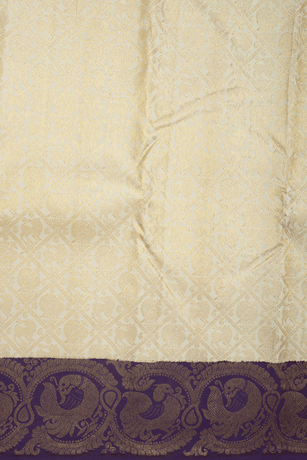 Brocade Zari Design Off White Kanchipuram Silk Saree