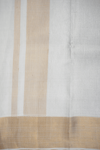 Brocade Zari Design White Silk Dhoti With Angavastram Set