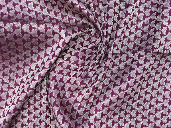 Butterfly Design Dusty Purple Banarasi Silk Blouse Material
