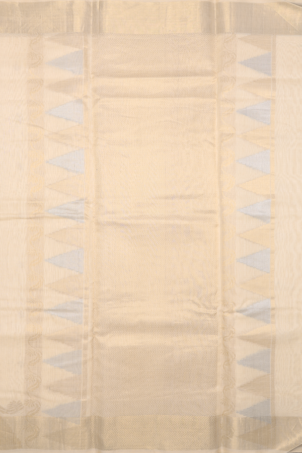 Kota Silk Saree In Pastel Tan With Zari Buttas