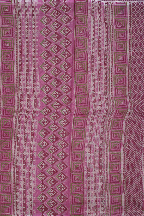 Kota Cotton Saree In Plum Purple With Printed Design