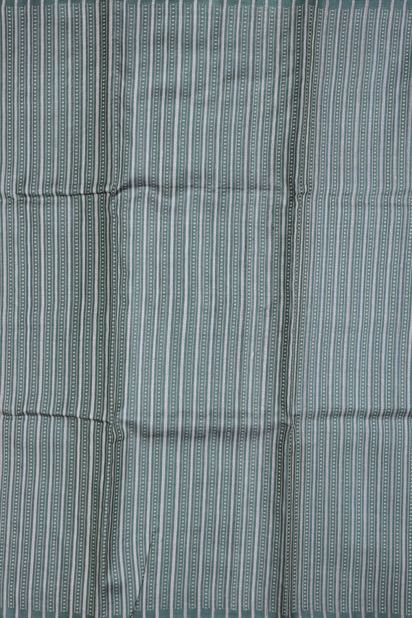 Tussar Silk Saree In Green With Stripes Design