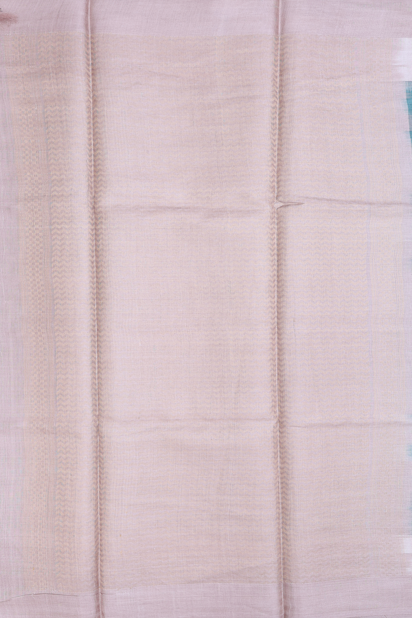 Tussar Silk Saree In Pine Green With Leaf Buttas