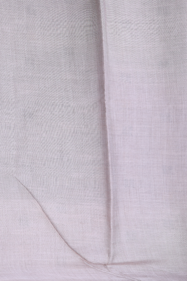 Tussar Silk Saree In Greyish Brown With Contrast Border