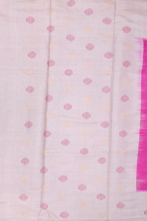 Tussar Silk Saree In Magenta With Contrast Border