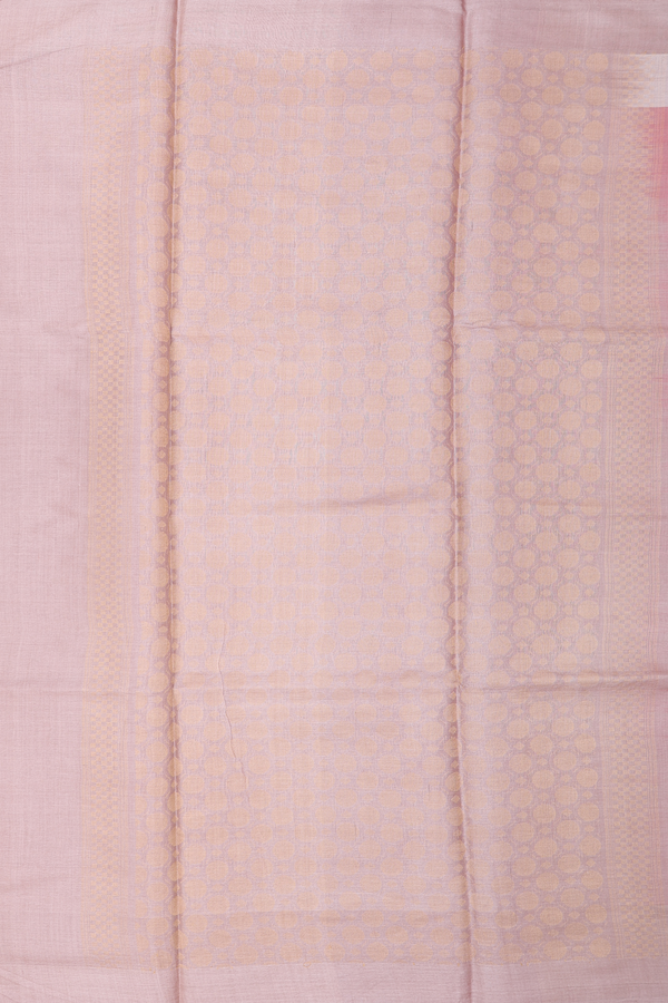 Tussar Silk Saree In Coral Red With Floral Buttas