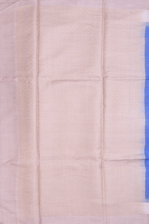 Tussar Silk Saree In Blue With Floral Buttas