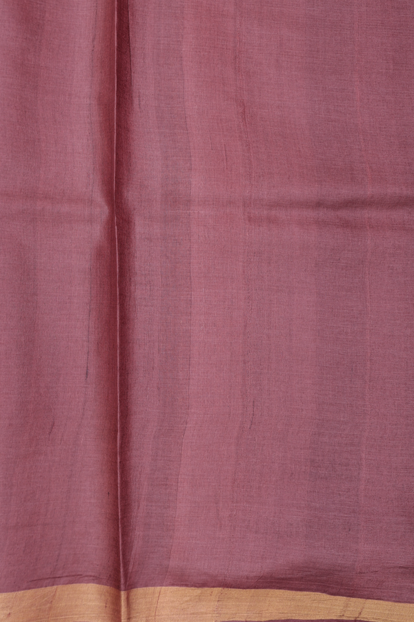 Tussar Silk Saree In Brown With Zari Buttas