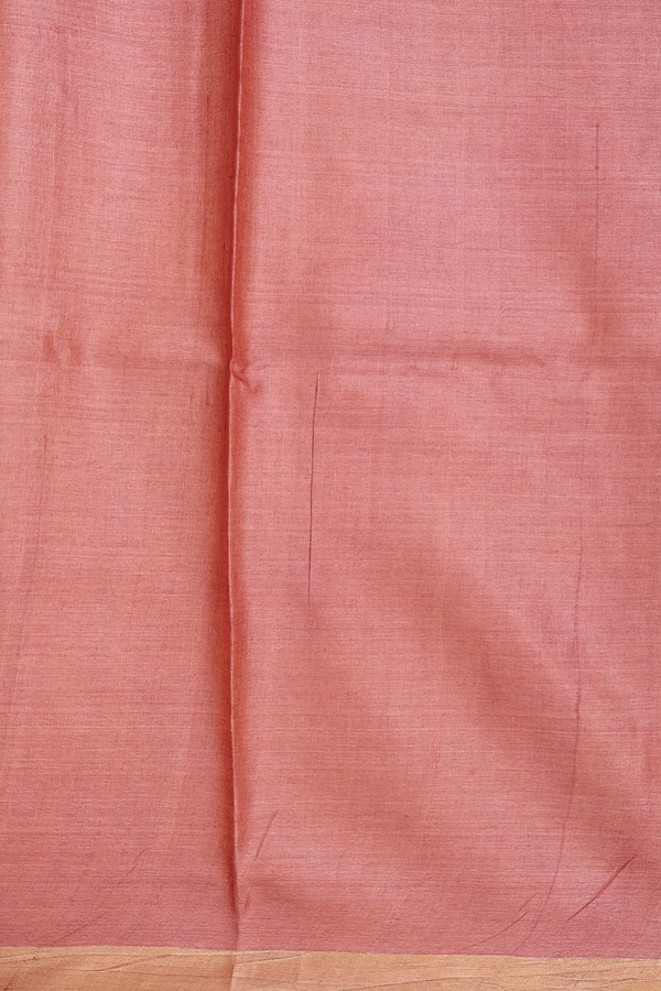 Tussar Silk Saree In Brown With Floral Motifs