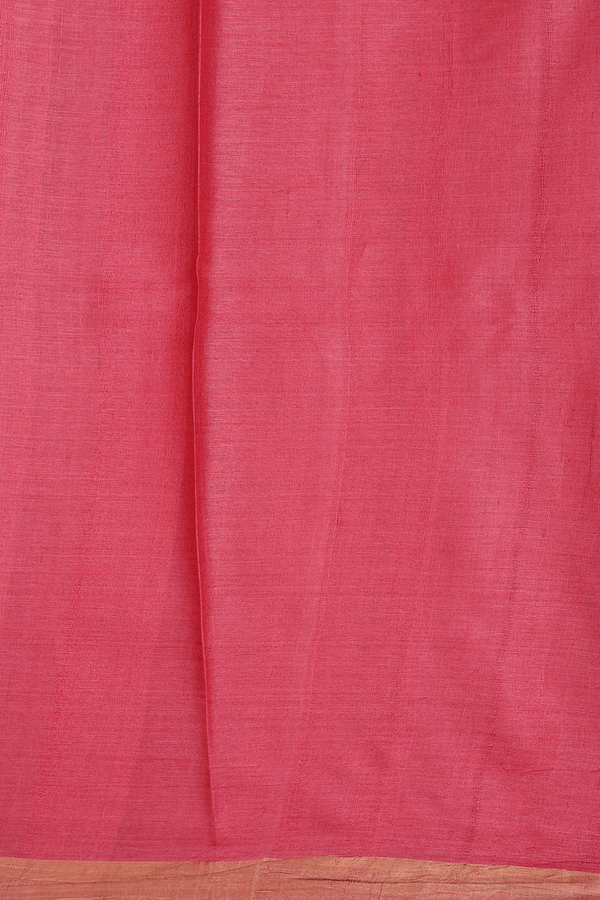 Tussar Silk Saree In Dusty Red With Geometric Buttas