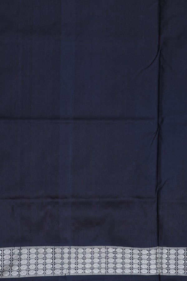 Pochampally Silk Saree In Plain Black With Rudraksh Border