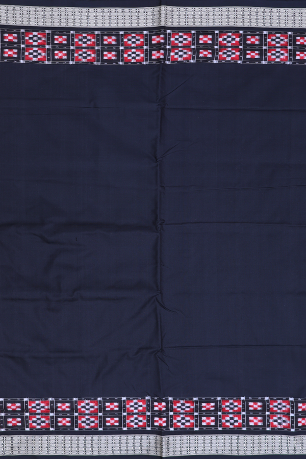 Pochampally Silk Saree In Plain Black With Rudraksh Border