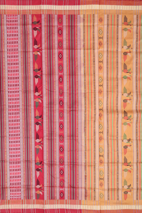 Pochampally Silk Saree In White With Threadwork Buttas