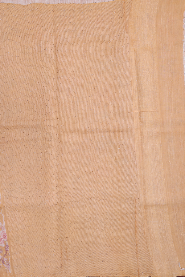 Bailu Silk Saree In Blush Orange With Floral Design