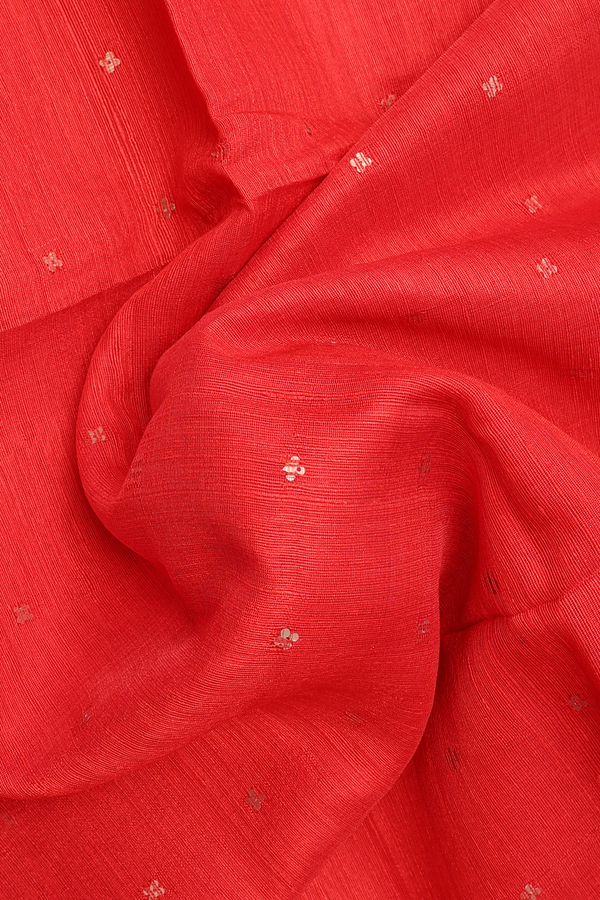 Chamki Work Buttis Chilli Red Jute Saree