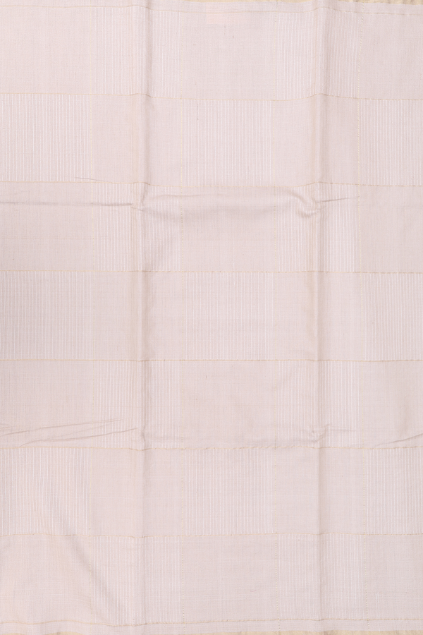 Tussar Silk Saree In Cream Color With Checks Design