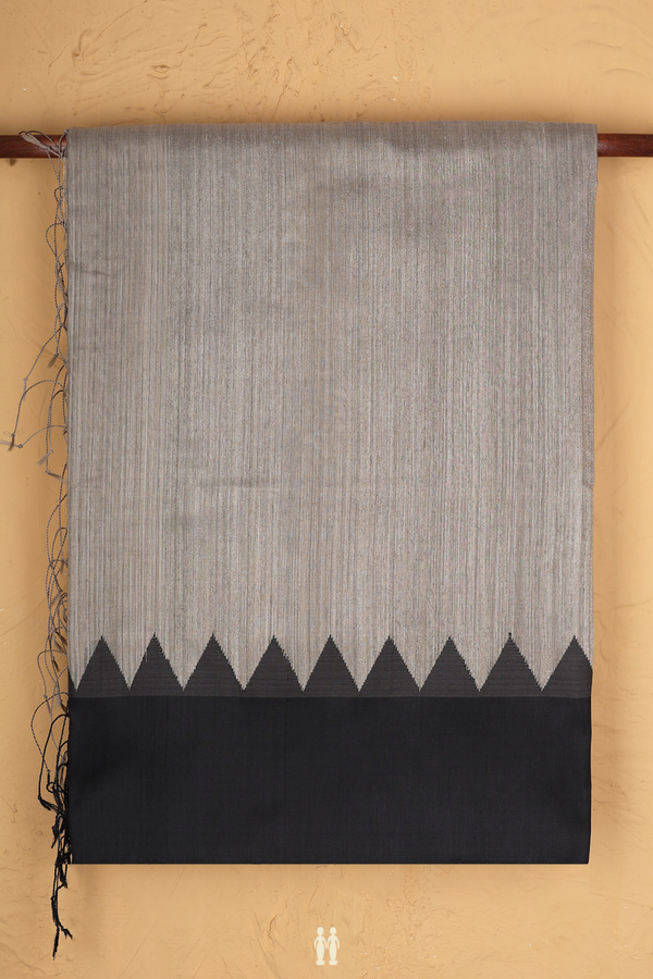 Bailu Silk Saree In Beige With Contrast Border