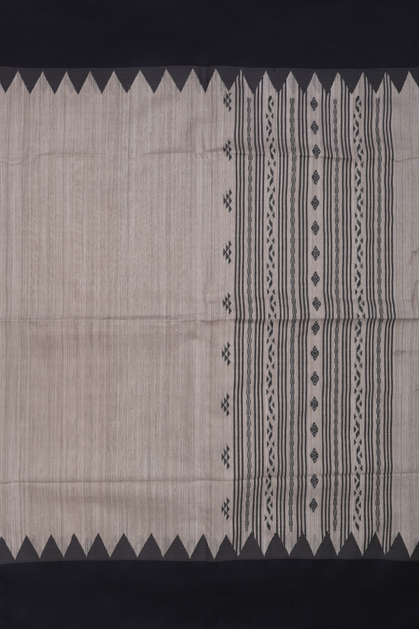 Bailu Silk Saree In Beige With Contrast Border