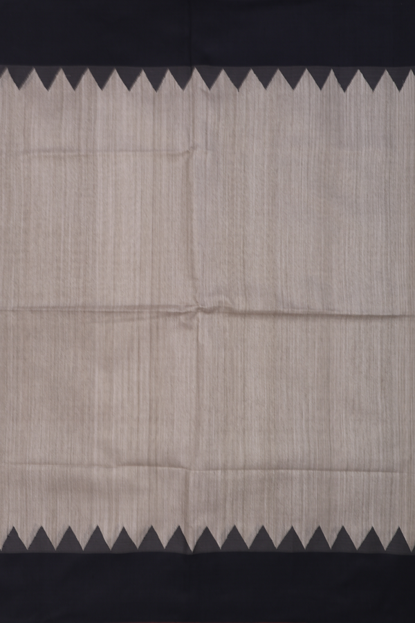Bailu Silk Saree In Beige With Contrast Border