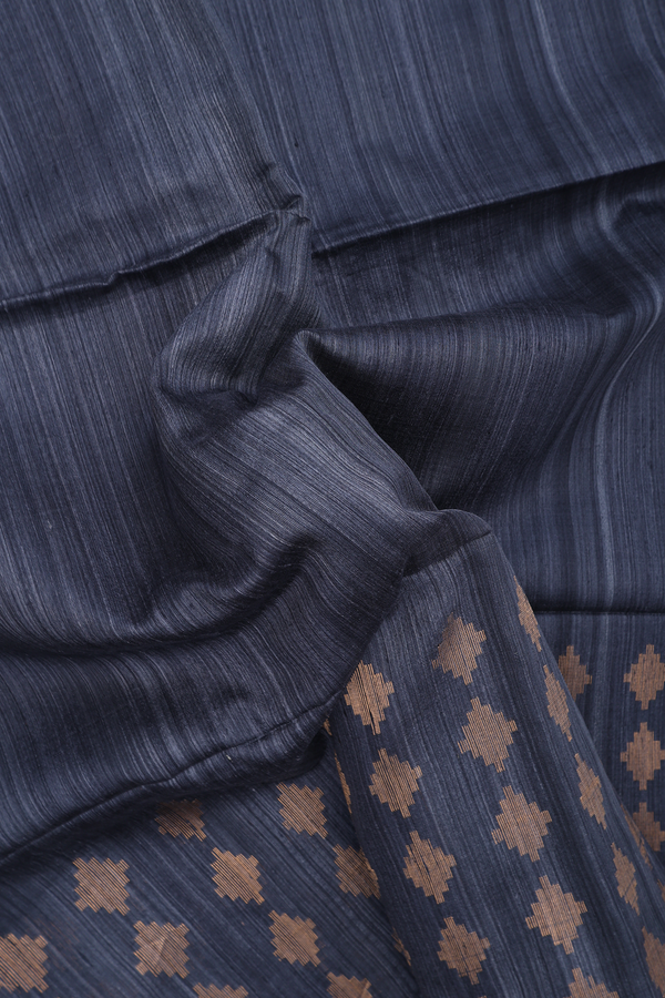 Bailu Silk Saree In Aegean Blue With Zari Border