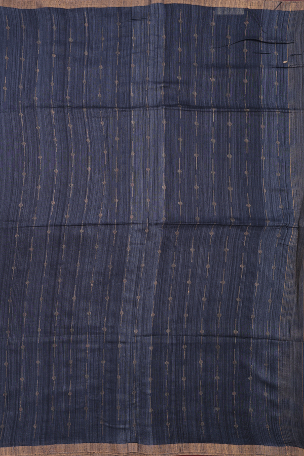 Bailu Silk Saree In Charcoal Grey With Zari Design