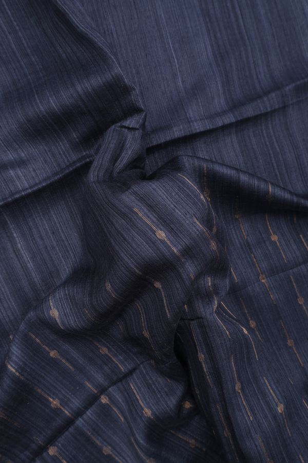 Bailu Silk Saree In Charcoal Grey With Zari Design