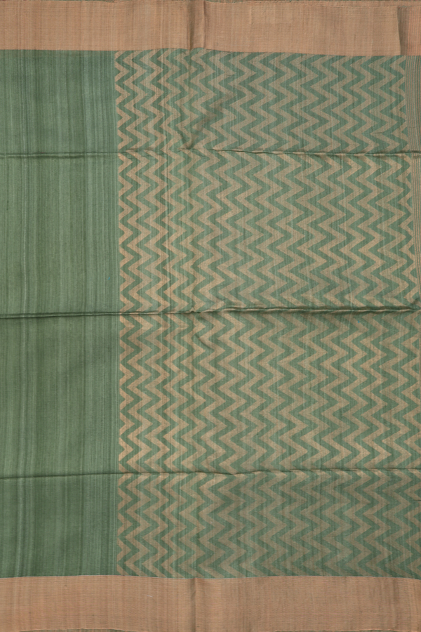Bailu Silk Saree In Sage Green With Bavanchi Border
