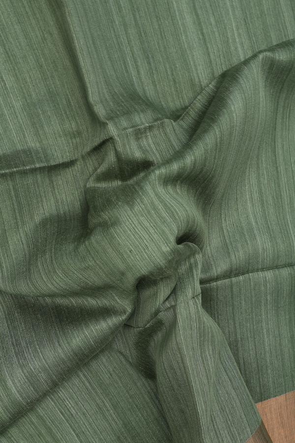 Bailu Silk Saree In Sage Green With Bavanchi Border