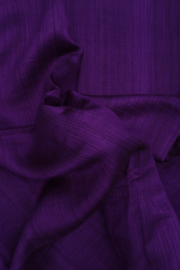 Bailu Silk Saree In Regal Purple With Zari Border