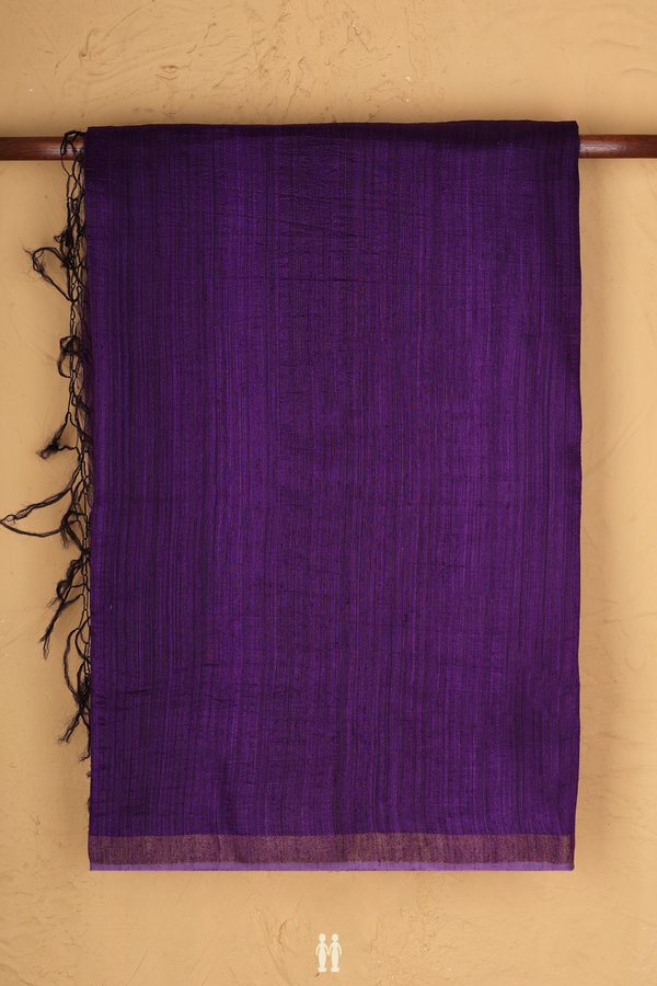 Bailu Silk Saree In Regal Purple With Zari Border