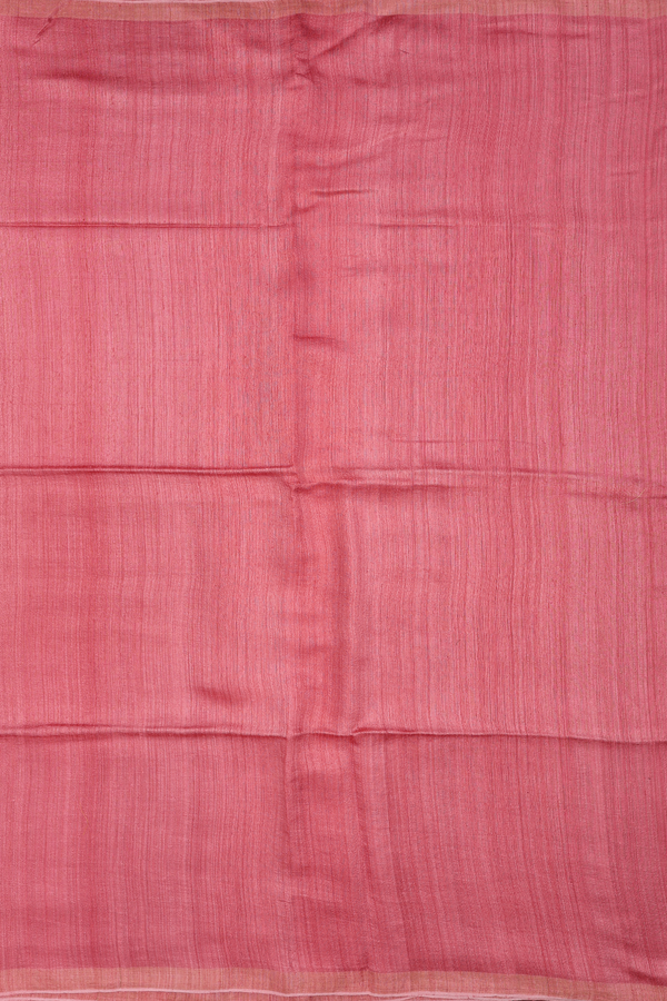Bailu Silk Saree In Tulip Pink With Zari Border