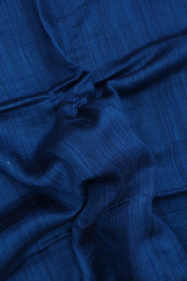 Bailu Silk Saree In Prussian Blue With Zari Border