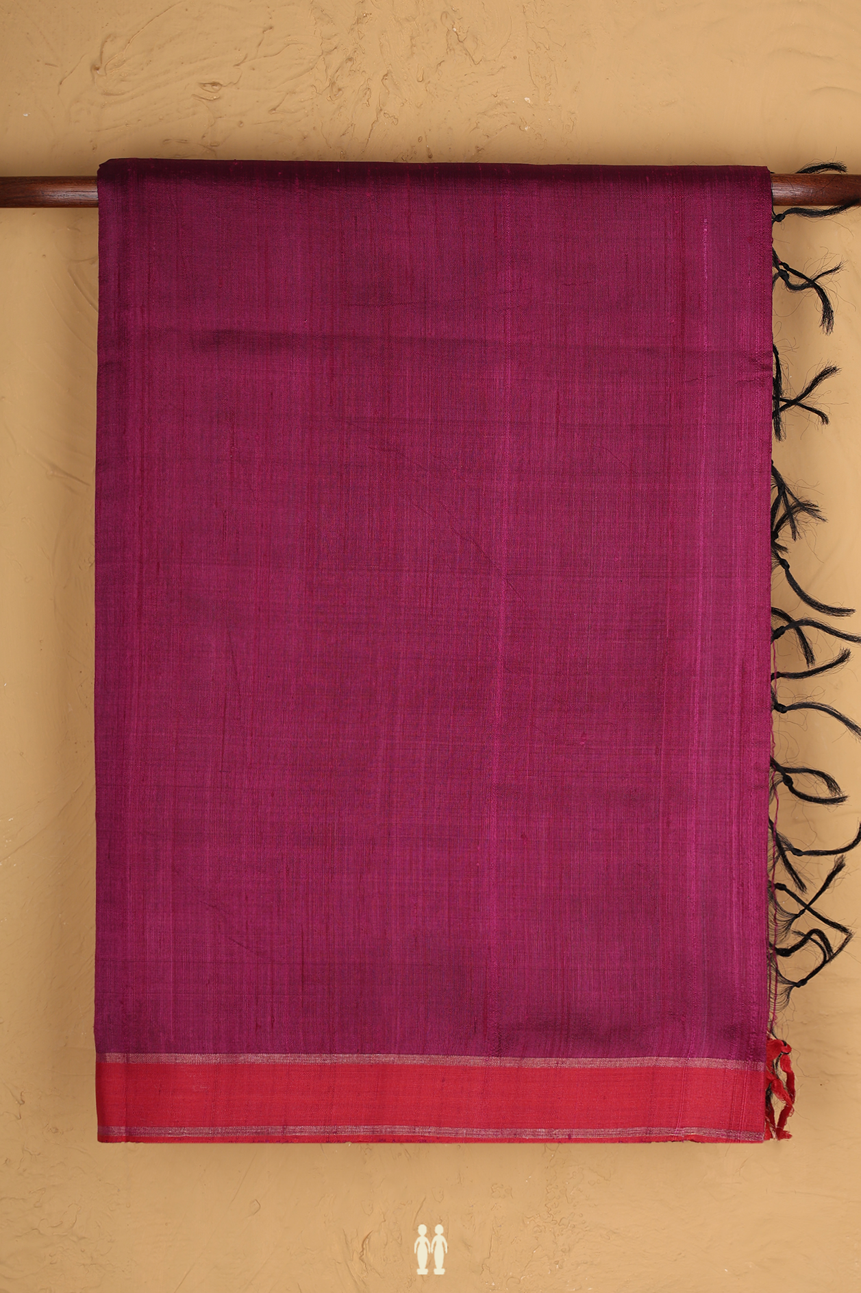Jute Saree In Berry Purple With Contrast Border