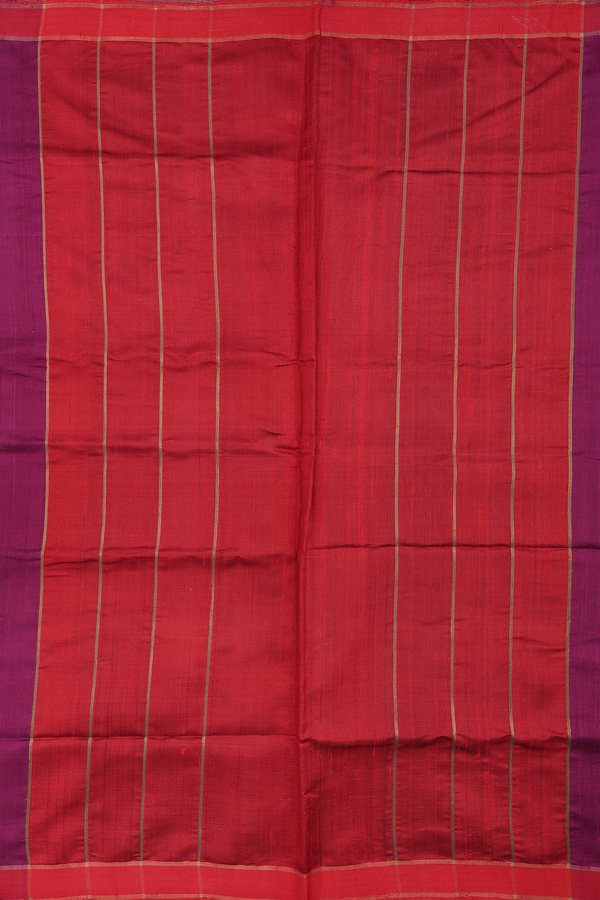 Jute Saree In Berry Purple With Contrast Border