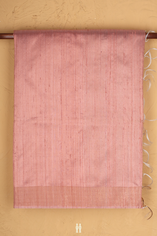 Bailu Silk Saree In Copper Pink With Zari Border