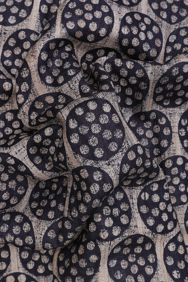 Tussar Silk Saree In Beige With Printed Design