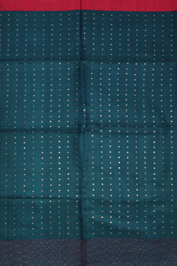 Bailu Silk Saree In Teal Blue With Chamki Work