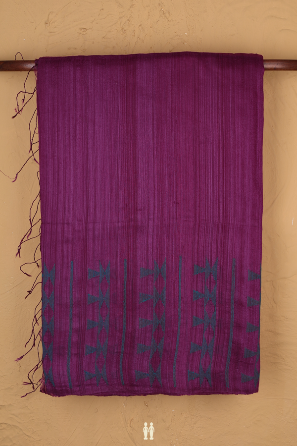 Bailu Silk Saree In Purple With Threadwork Border