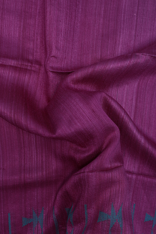 Bailu Silk Saree In Purple With Threadwork Border