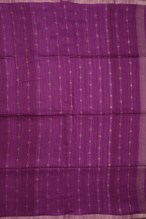 Bailu Silk Saree In Plain Grape Purple With Zari Border