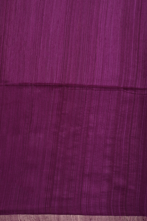 Bailu Silk Saree In Plain Grape Purple With Zari Border