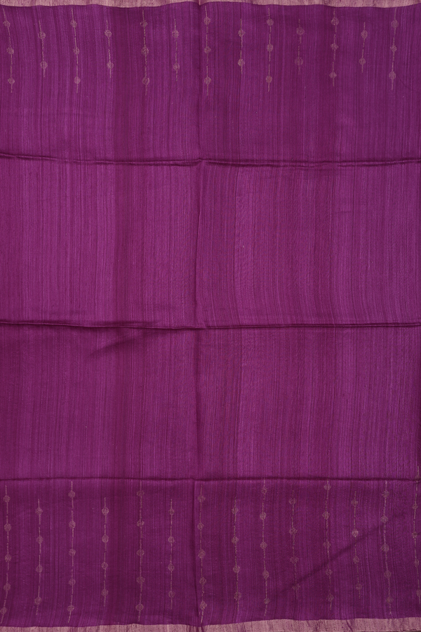 Bailu Silk Saree In Plain Grape Purple With Zari Border