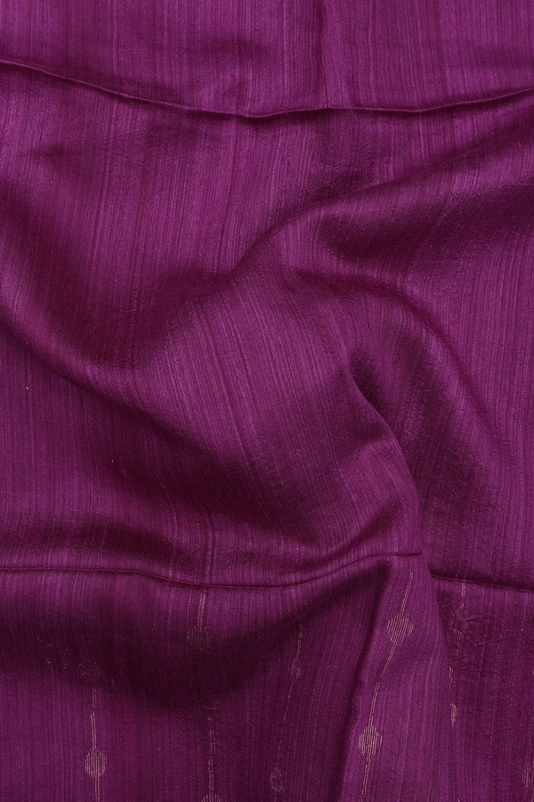 Bailu Silk Saree In Plain Grape Purple With Zari Border