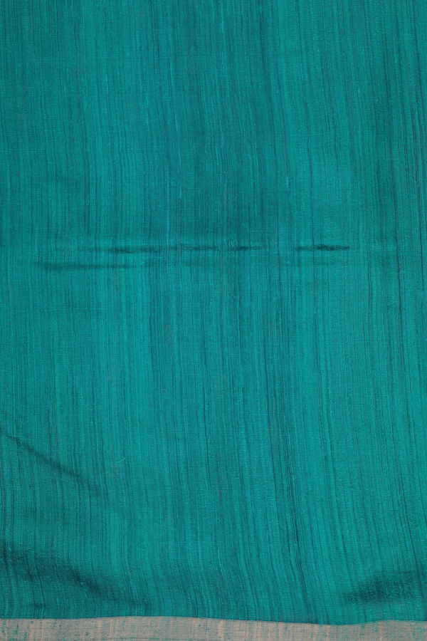 Bailu Silk Saree In Peacock Green With Zari Border