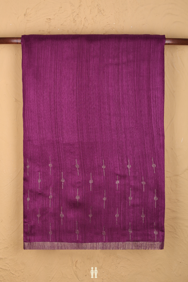Bailu Silk Saree In Grape Purple With Zari Border