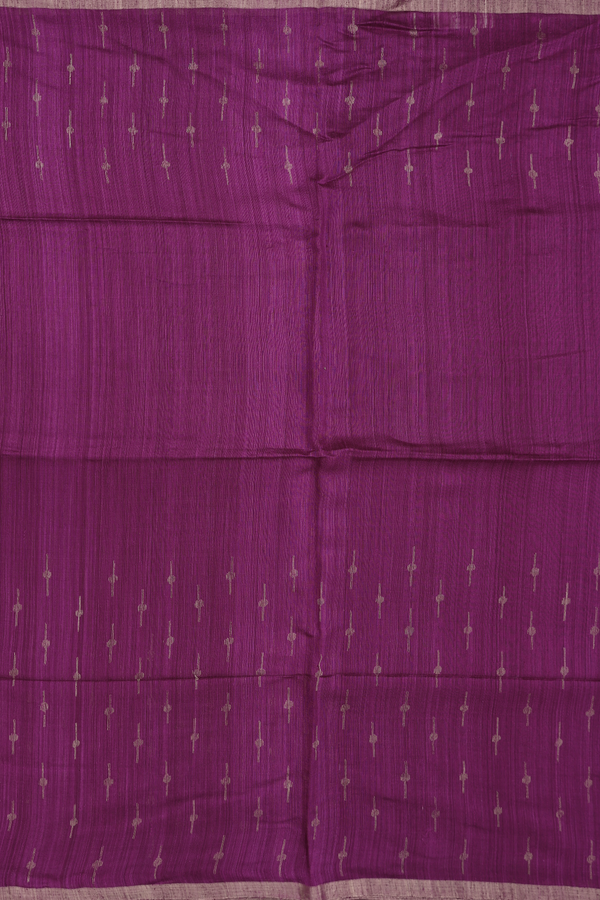 Bailu Silk Saree In Grape Purple With Zari Border