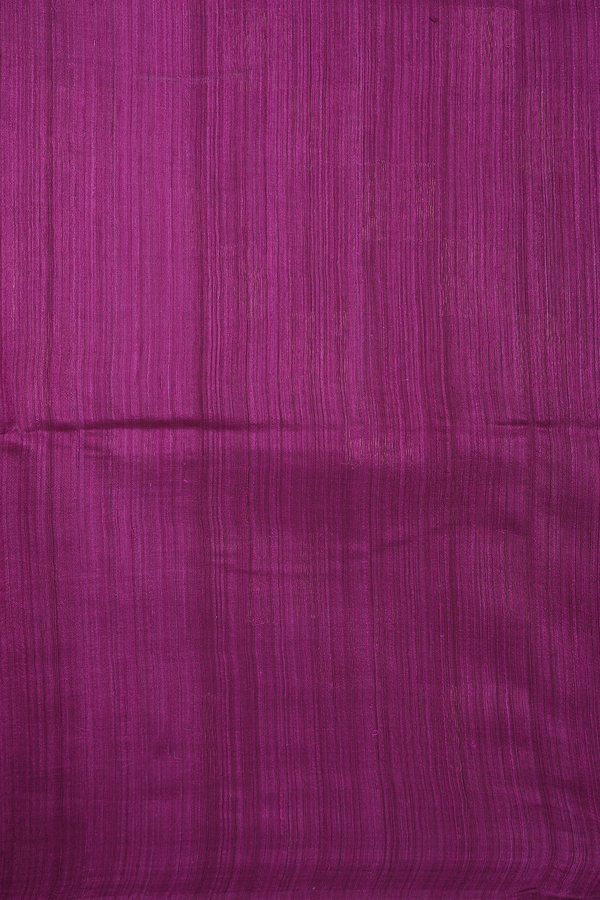 Bailu Silk Saree In Plain Berry Purple With Square Border